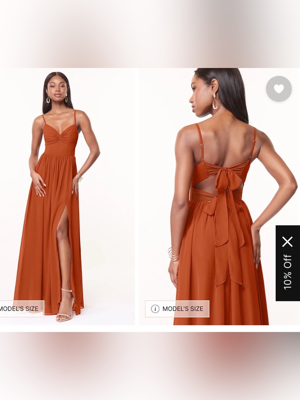 Azazie Zeya Burnt Orange